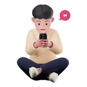 Un homme se renseigne sur un partenaire logistique