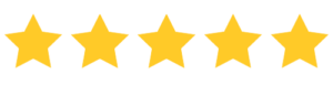 Note de satisfaction client sur 5 étoiles (couleur jaune)